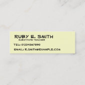 Mini Carte de visite de professeurs (Dos)