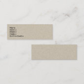 Mini Carte de visite de recyclage (Devant / Derrière)