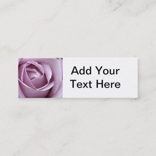 Mini Carte de visite de rose de pourpre de lavande (Devant)
