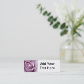 Mini Carte de visite de rose de pourpre de lavande (Debout devant)