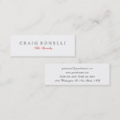 Mini Carte de visite de script mince et sophistiqué (Devant / Derrière)