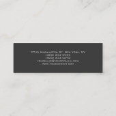 Mini Carte de visite de script noir gris mince (Dos)