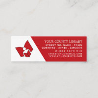 Carte de visite de Signet de bibliothèque rouge un