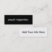 Mini Carte de visite de sténographe judiciaire (Devant / Derrière)