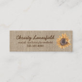 Mini Carte de visite de tournesol rustique (Devant)