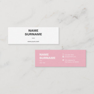 Mini carte de visite de typographie minimale