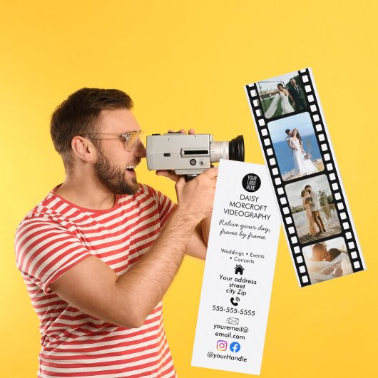 Mini Carte de visite de vidéaste de mariage en bande de