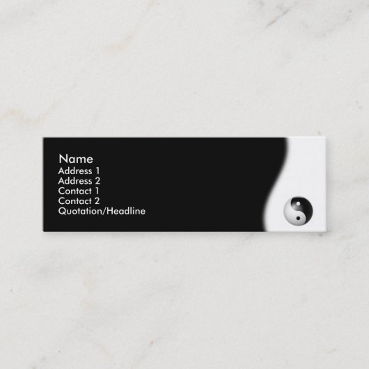 Mini Carte de visite de Yin-Yang (Devant)