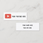 Mini carte de visite de youtube (Devant / Derrière)
