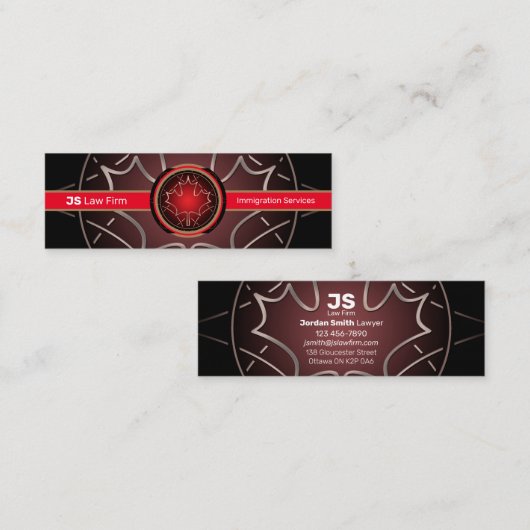 Mini Carte de visite des Services canadiens (Devant / Derrière)