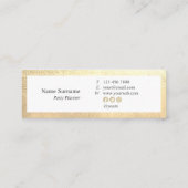 Mini Carte de visite d'EventPlanner d'or élégant (Dos)