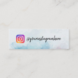 Mini carte de visite d'instagramme bleu de peinture