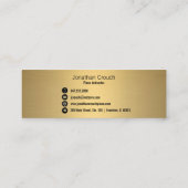 Mini carte de visite d'instructeur de piano d'or (Dos)