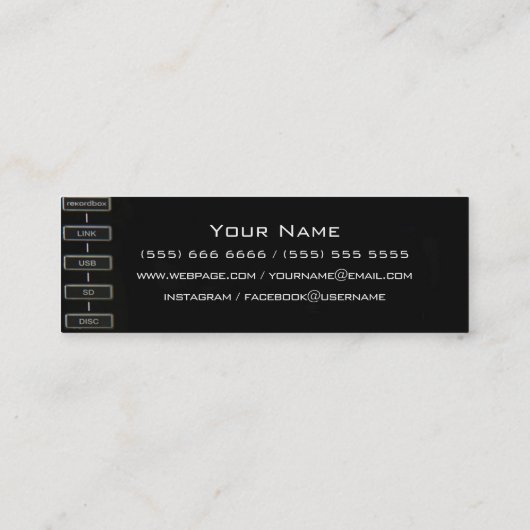 Mini Carte de visite DJ version 2 (Dos)