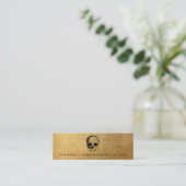 Mini Carte de visite d'or crâne effrayant (Debout devant)