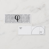 Mini carte de visite d'or de Fibonacci de rapport de (Devant / Derrière)