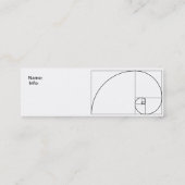 Mini carte de visite d'or de Fibonacci de rapport de (Dos)