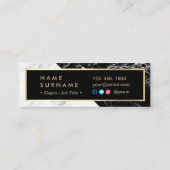 Mini carte de visite d'or de marbre blanc noir (Dos)