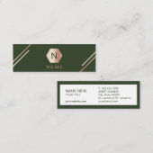Mini carte de visite d'or de vert rose à la mode (Devant / Derrière)