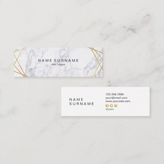 Mini carte de visite d'or géométrique moderne de (Devant / Derrière)