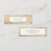 Mini carte de visite d'or Luxe à la mode élégant (Devant / Derrière)