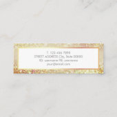 Mini carte de visite d'or Luxe à la mode élégant (Dos)