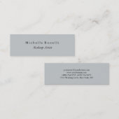 Mini Carte de visite double face gris mince (Devant / Derrière)