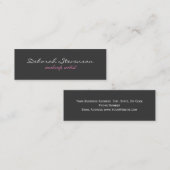 Mini Carte de visite double face gris mince unique (Devant / Derrière)