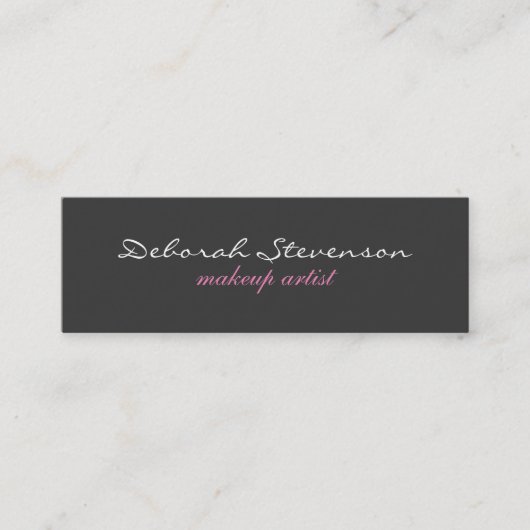 Mini Carte de visite double face gris mince unique (Devant)