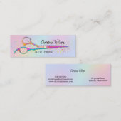 Mini carte de visite du logo ciseaux de coiffeur (Devant / Derrière)