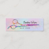 Mini carte de visite du logo ciseaux de coiffeur (Devant)