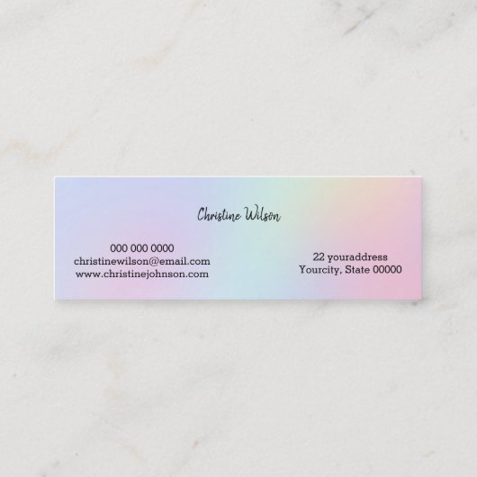 Mini carte de visite du logo ciseaux de coiffeur (Dos)