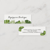 Mini Carte de visite élégant de feuille tropical (Devant / Derrière)