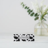 Mini Carte de visite Elegant Vache Imprimer Métal maigr (Debout devant)