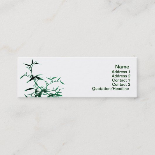 Mini Carte de visite en bambou vert (Devant)
