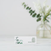 Mini Carte de visite en bambou vert (Debout devant)