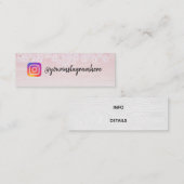 Mini carte de visite en bois cerisier en fleurs (Devant / Derrière)