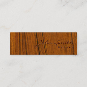 Mini Carte de visite en bois d'agent immobilier de