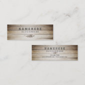 Mini Carte de visite en bois de café foncé élégant (Devant / Derrière)