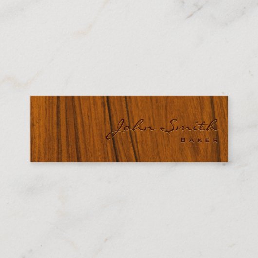 Mini Carte de visite en bois élégant de Baker de grain (Devant)