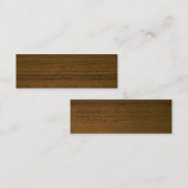 Mini carte de visite en bois foncé d'apothicaire (Devant / Derrière)