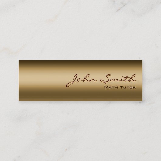 Mini Carte de visite en bronze en métal math Tutor (Devant)
