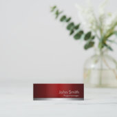 Mini carte de visite en métal rouge professionnel (Debout devant)