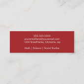 Mini Carte de visite enseignant de remplacement moderne (Dos)