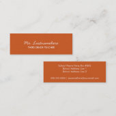 Mini Carte de visite enseignant moderne et simple (Devant / Derrière)