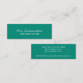 Mini Carte de visite enseignant moderne et simple (Devant / Derrière)