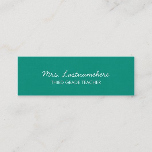 Mini Carte de visite enseignant moderne et simple (Devant)
