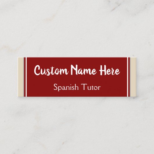Mini Carte de visite espagnol de tuteur (Devant)