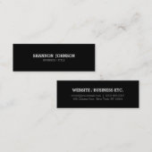 Mini carte de visite étroit noir et blanc (Devant / Derrière)