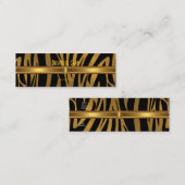 Mini Carte de visite Exotic African Zebra Gold (Devant / Derrière)